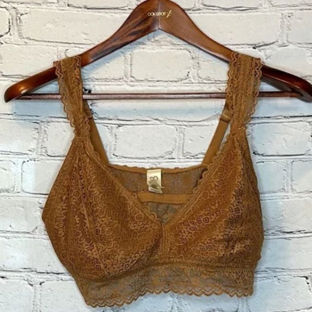 Jessica Simpson Brown Lace Bralette Size 2X Excellent Condition